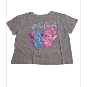 Stitch & Angel Gray Cropped T-Shirt